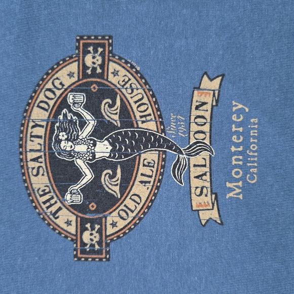 The Salty Dog Saloon Mermaid 100% Cotton Long Sleeve Graphic T-shirt - Picture 2 of 7